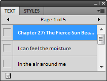 The text tab